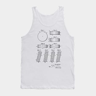 Roll-Preventing Hockey Puck Vintage Patent Hand Drawing Tank Top